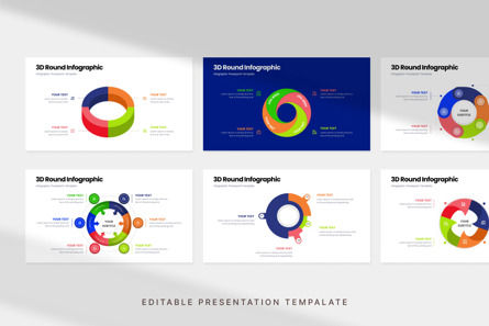 3D Round Infographic - PowerPoint Template, スライド 2, 12272, ビジネス — PoweredTemplate.com