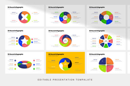 3D Round Infographic - PowerPoint Template, スライド 3, 12272, ビジネス — PoweredTemplate.com