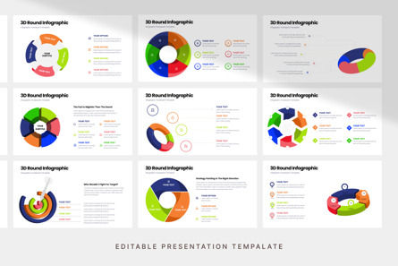 3D Round Infographic - PowerPoint Template, 幻灯片 4, 12272, 商业 — PoweredTemplate.com