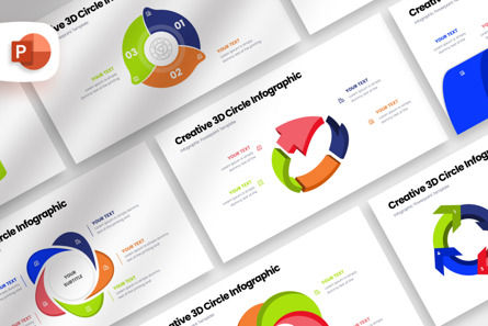 Creative 3D Circle Infographic - PowerPoint Template, Modelo do PowerPoint, 12273, Negócios — PoweredTemplate.com