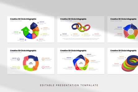 Creative 3D Circle Infographic - PowerPoint Template, スライド 2, 12273, ビジネス — PoweredTemplate.com