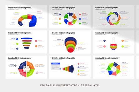 Creative 3D Circle Infographic - PowerPoint Template, スライド 3, 12273, ビジネス — PoweredTemplate.com