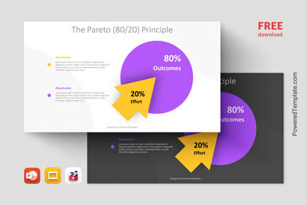 80-20 Pareto Principle Pie Chart Free Presentation Template, 무료 Google 슬라이드 테마, 12286, 애니메이션 — PoweredTemplate.com