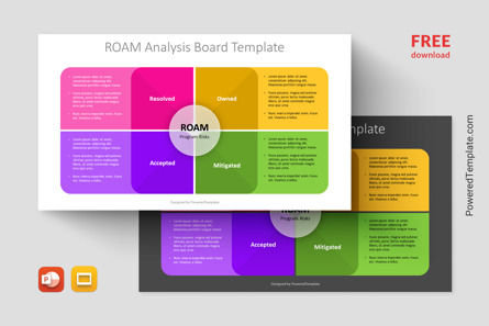 Free ROAM Analysis Board Presentation Template, Gratuit Theme Google Slides, 12288, Modèles commerciaux — PoweredTemplate.com