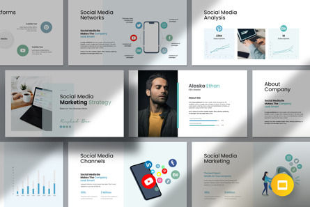 Social Media Marketing Strategy Google Slides Template, Tema do Google Slides, 12303, Negócios — PoweredTemplate.com