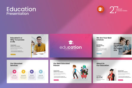 Education PowerPoint Template, PowerPoint Template, 12313, Education & Training — PoweredTemplate.com