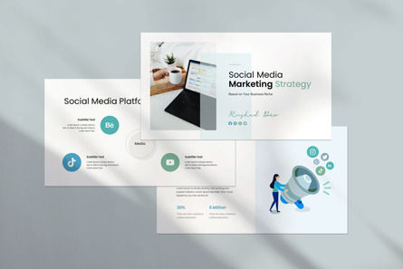 Social Media Marketing Strategy PowerPoint Template, スライド 2, 12316, ビジネス — PoweredTemplate.com