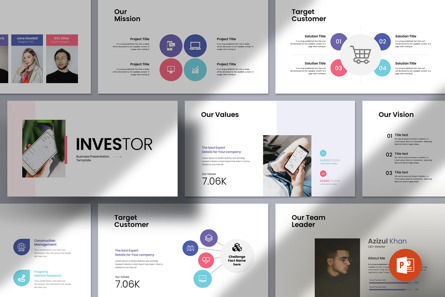 Investor PowerPoint Template, Modello PowerPoint, 12325, Lavoro — PoweredTemplate.com