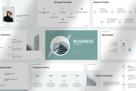 Business Strategy Presentation, PowerPoint Template, 12326, Business — PoweredTemplate.com