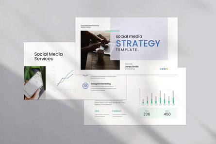 Social Media Strategy PowerPoint Template, スライド 2, 12336, 健康＆レクリエーション — PoweredTemplate.com