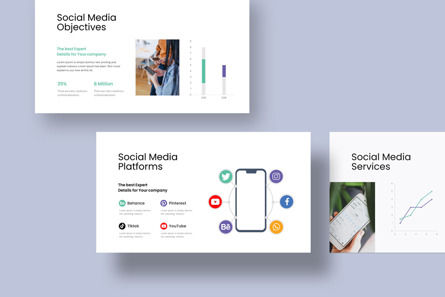 Social Media Strategy PowerPoint Template, Diapositive 3, 12336, Santé / Détente — PoweredTemplate.com