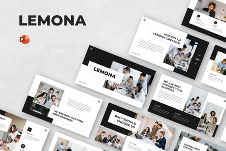 Lemona - Pitch Deck PowerPoint Template, 파워 포인트 템플릿, 12341, 비즈니스 — PoweredTemplate.com