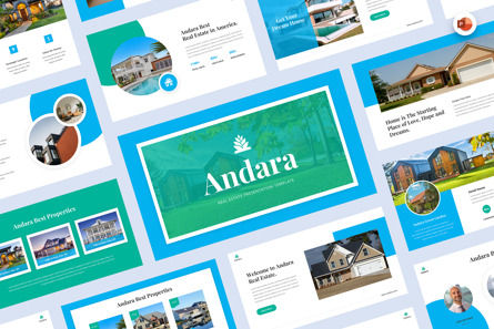 Andara - Real Estate PowerPoint Template, PowerPoint Template, 12346, Real Estate — PoweredTemplate.com