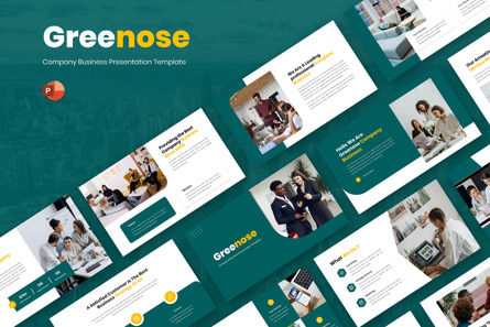 Greenose - Company Business Powerpoint Template, Modello PowerPoint, 12349, Lavoro — PoweredTemplate.com