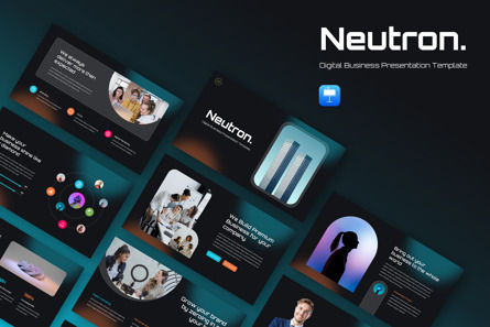 Neutron - Digital Business Keynote Template, Modelo do Keynote da Apple, 12358, Negócios — PoweredTemplate.com