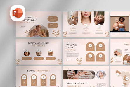 Beauty Skin Clinic - PowerPoint Template, Modello PowerPoint, 12360, Lavoro — PoweredTemplate.com