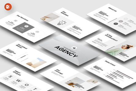 Agency Presentation PowerPoint Template, PowerPoint Template, 12381, Business Models — PoweredTemplate.com