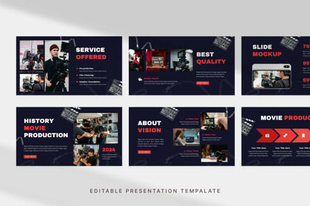 Movie Production - PowerPoint Template, Diapositive 2, 12392, Art & Entertainment — PoweredTemplate.com