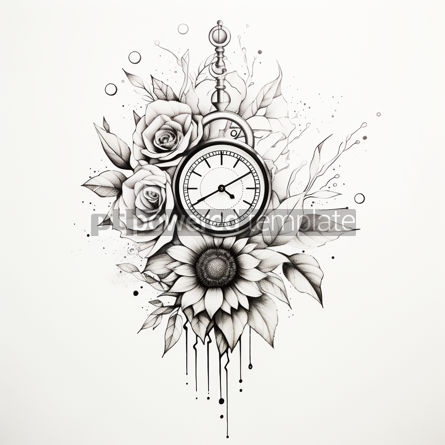 Time temporary tattoo - Broken watch - Skindesigned
