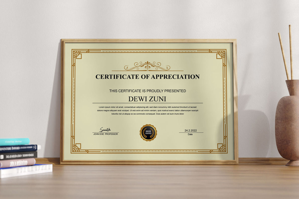 Minimal Certificate Layout Instant Download | Stationery | MightyDesign ...