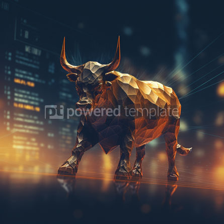 Animals: Bull and Financial Chart #36383 AI Image