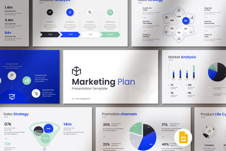 Marketing Plan Presentation, Tema do Google Slides, 12422, Negócios — PoweredTemplate.com