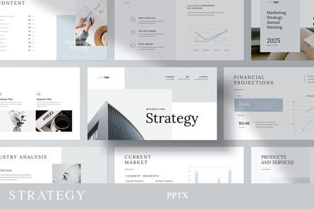 Marketing Strategy PowerPoint Template, Plantilla de PowerPoint, 12433, Negocios — PoweredTemplate.com