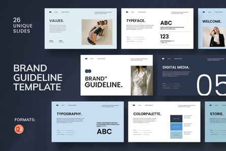 Brand Guideline Presentation Template, PowerPoint模板, 12436, 商业 — PoweredTemplate.com