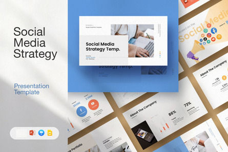 Social Media Strategy Google Slide, Tema do Google Slides, 12444, Negócios — PoweredTemplate.com
