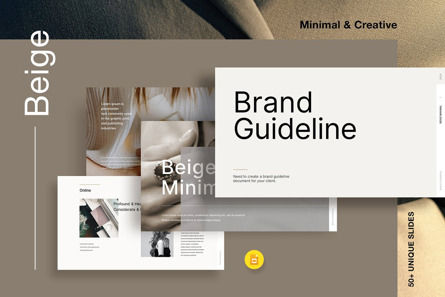 Beige Minimal Brand Guideline Google Slide, Google Presentaties-thema, 12448, Bedrijf — PoweredTemplate.com