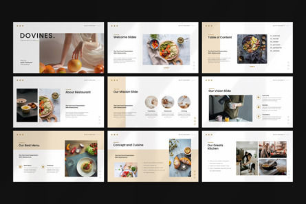 Dovines-Restaurant Google Slide Template, Diapositiva 2, 12456, Negocios — PoweredTemplate.com