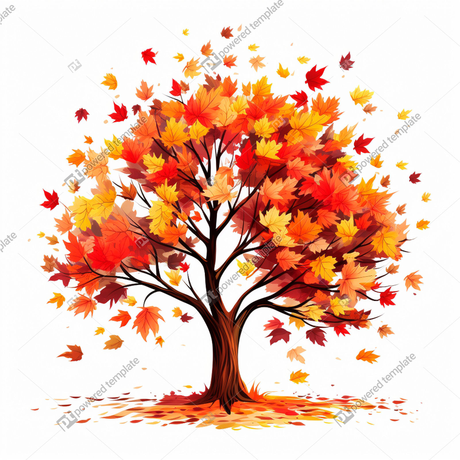 Fall Themed Clipart on White Background | AI Image | PoweredTemplate ...