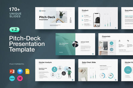 Business Pitch Deck PowerPoint, PowerPoint模板, 12467, 商业 — PoweredTemplate.com