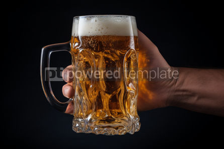 Food & Drink: Hand Holding Large Beer Mug with Meticulous Detailing #37396 AI Image
