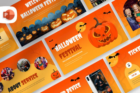Halloween Festival - PowerPoint Template, PowerPoint Template, 12484, Art & Entertainment — PoweredTemplate.com