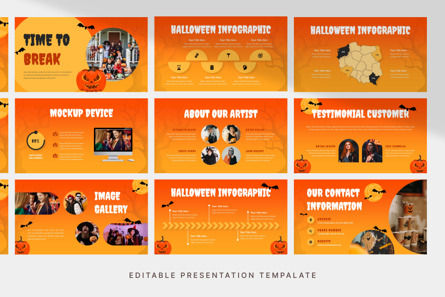 Halloween Festival - PowerPoint Template, 幻灯片 4, 12484, Art & Entertainment — PoweredTemplate.com