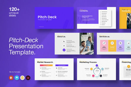 Business Pitch Deck Google Slide Template, Google幻灯片主题, 12485, 商业 — PoweredTemplate.com