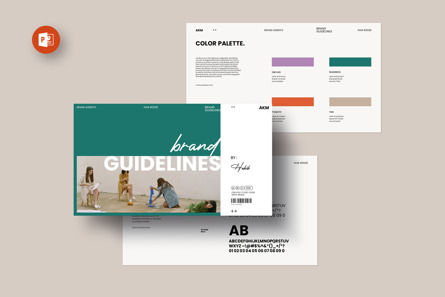 Brand Guidelines PowerPoint Template, Modello PowerPoint, 12491, Concetti del Lavoro — PoweredTemplate.com