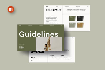 Brand Guidelines PowerPoint Template, PowerPoint Template, 12497, Business Concepts — PoweredTemplate.com