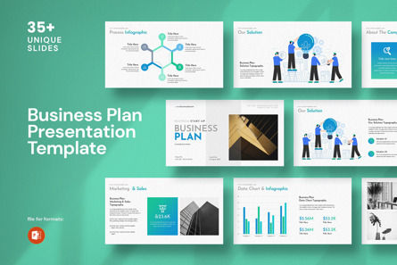 Business Plan Presentation Template, Modello PowerPoint, 12498, Lavoro — PoweredTemplate.com