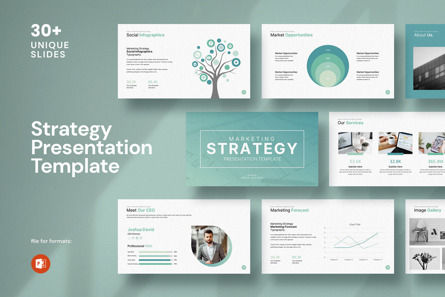 Marketing Strategy Presentation Template, Modello PowerPoint, 12499, Lavoro — PoweredTemplate.com