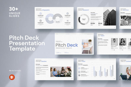 Pitch Deck Presentation Template, Plantilla de PowerPoint, 12503, Negocios — PoweredTemplate.com