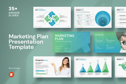 Marketing Plan Presentation Template, PowerPoint Template, 12504, Business — PoweredTemplate.com