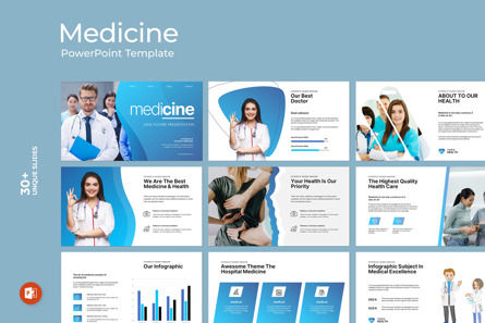 Medicine Presentation Template, Modelo do PowerPoint, 12505, Médico — PoweredTemplate.com