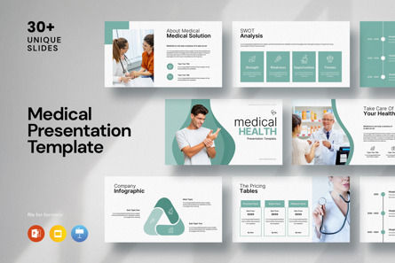Medical Health Presentation Template, Modelo do PowerPoint, 12507, Médico — PoweredTemplate.com