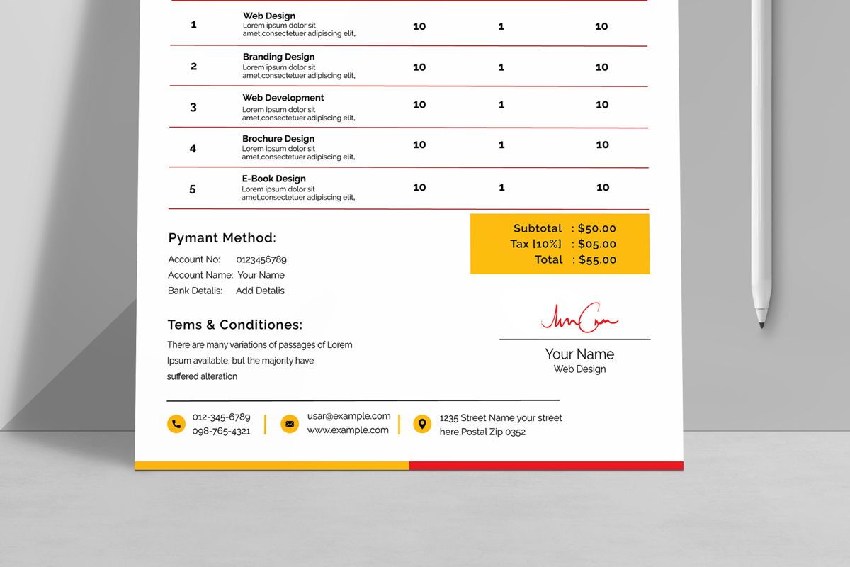 Business Invoice Template 2024 Stationery MightyDesign 122188   Sp Slide H 3 