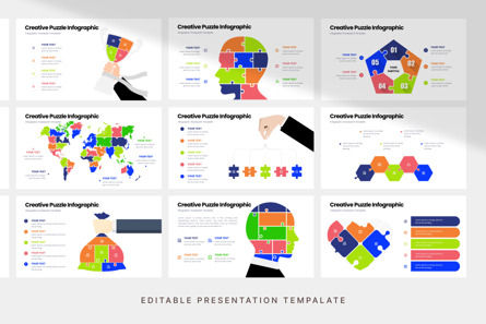 Creative Puzzle Infographic - PowerPoint Template, 슬라이드 4, 12513, 비즈니스 — PoweredTemplate.com