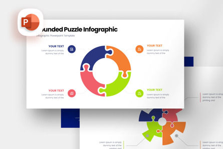 Rounded Puzzle Infographic - PowerPoint Template, Templat PowerPoint, 12514, Bisnis — PoweredTemplate.com