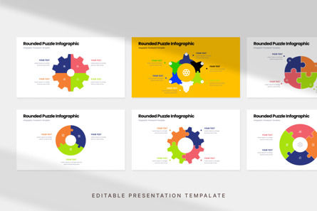 Rounded Puzzle Infographic - PowerPoint Template, スライド 2, 12514, ビジネス — PoweredTemplate.com