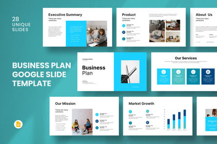 Business Plan Google Slide Template, Google Slides Theme, 12520, Business — PoweredTemplate.com
